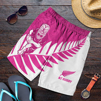 New Zealand Silver Fern Rugby Shorts for Men Go All Black Maori Pink Version LT14 Pink - Polynesian Pride