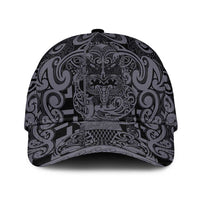 New Zealand Taiaha Maori Classic Cap Minimalist Silver Fern All Black LT09