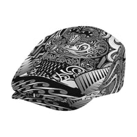 New Zealand Taiaha Maori Jeff Hat Kiwikiwi Minimalist Silver Fern Tukutuku Motif