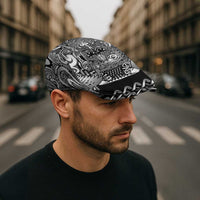 New Zealand Taiaha Maori Jeff Hat Kiwikiwi Minimalist Silver Fern Tukutuku Motif