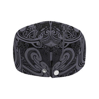 New Zealand Taiaha Maori Jeff Hat Minimalist Silver Fern All Black - Polynesian Pride