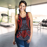 New Zealand Women Racerback Tank Maori Kiwiana Pattern Tukutuku Motif LT9 - Polynesian Pride