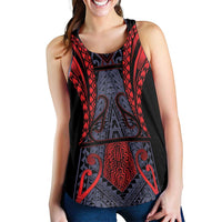 New Zealand Women Racerback Tank Maori Kiwiana Pattern Tukutuku Motif LT9 - Polynesian Pride