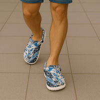 Ninamu Tahiti Tiare Monstera Clogs Shoes Polynesian Pattern Curve Style - Polynesian Pride