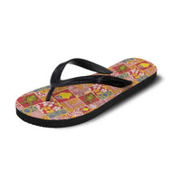 Niue Monuina e Kilisimasi Flip Flops Pacific Patchwork Xmas Vibes - Polynesian Pride