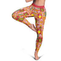 Niue Monuina e Kilisimasi Leggings Pacific Patchwork Xmas Vibes - Polynesian Pride