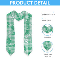 Omaomao Aloha Hawaii Graduation Stole Plumeria Lei With Palaka Motif - Polynesian Pride