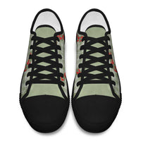 Omaomao Aloha Hawaii Low Top Shoes Rosebud Lei With Palaka Motif LT14 - Polynesian Pride