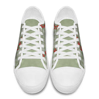 Omaomao Aloha Hawaii Low Top Shoes Rosebud Lei With Palaka Motif LT14 - Polynesian Pride