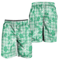 Omaomao Aloha Hawaii Shorts for Men Plumeria Lei With Palaka Motif - Polynesian Pride