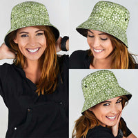Omaomao Palaka Quilt Hawaii Bucket Hat Hawaiian Tropical Monstera Sea Turtle