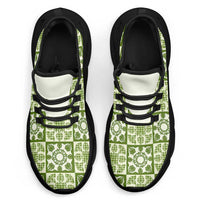 Omaomao Palaka Quilt Hawaii Clunky Sneakers Hawaiian Tropical Monstera Sea Turtle