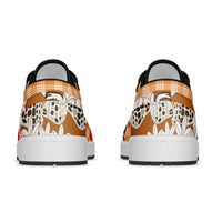 Orange Hawaii Tiare and Shell Lei Low Sneakers Hawaiian Palaka Luxury Vibes LT14