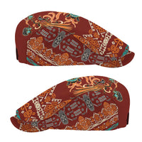 Oxblood Batik Papua-inspired Pattern Jeff Hat - Polynesian Pride