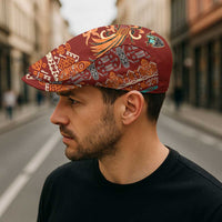 Oxblood Batik Papua-inspired Pattern Jeff Hat - Polynesian Pride