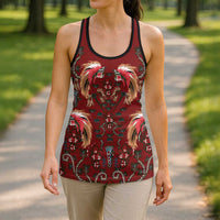 Oxblood Bird of Batik Papua Hollow Tank Top Exotic Natural Wealth of Papua - Polynesian Pride