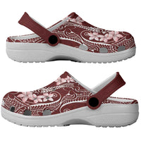 Oxblood Hawaii Clogs Shoes Hammerhead Shark Tattoo Curve Polynesian - Polynesian Pride