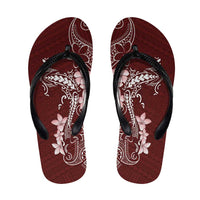 Oxblood Hawaii Flip Flops Hammerhead Shark Tattoo Curve Polynesian - Polynesian Pride