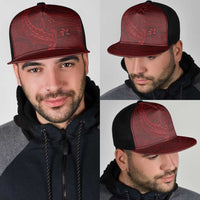 Oxblood Polynesia Mesh Trucker Cap Hawaiian Tribal Hammerhead Shark Tattoo LT14 - Polynesian Pride