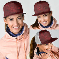Oxblood Polynesia Mesh Trucker Cap Hawaiian Tribal Hammerhead Shark Tattoo LT14 - Polynesian Pride