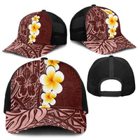 Oxblood Tropical Plumeria With Galaxy Polynesian Art Baseball Net Cap LT14 - Polynesian Pride