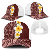 Oxblood Tropical Plumeria With Galaxy Polynesian Art Baseball Net Cap LT14 - Polynesian Pride