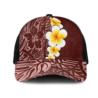 Oxblood Tropical Plumeria With Galaxy Polynesian Art Mesh Trucker Cap LT14 One Size Black Oxblood - Polynesian Pride