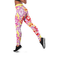 Palaka with Honu and Hibiscus Leggings Hawaiian Heritage Spirit - Polynesian Pride