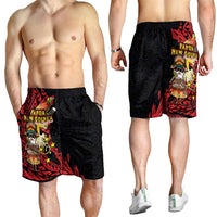 Papua New Guinea Christmas Shorts for Men Funny Melanesian Santa with Bird-of-paradise Tribal Style LT03 - Polynesian Pride