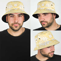 Pastel Yellow Mermaid Puakenikeni Maile Lei Bucket Hat