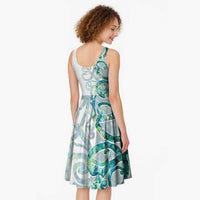 Paua Shell Maori Midi Dress Koru Kowhaiwhai LT7 - Polynesian Pride