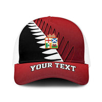 Personalised British Lions New Zealand Baseball Net Cap Half Black Fern - Polynesian Pride