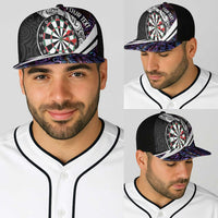 Personalized NZ Darts Baseball Net Cap Paua Shell Maori Koru Whakairo - Purple - Polynesian Pride