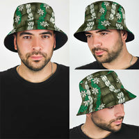 Pikake Maile Tiare Lei Bucket Hat Omaomao Lauhala Pattern