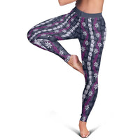 Pikake Maile Tiare Lei Leggings Poni Lauhala Pattern