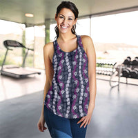 Pikake Maile Tiare Lei Women Racerback Tank Poni Lauhala Pattern LT01 - Polynesian Pride