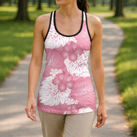 Pink Aloha Hawaii Hollow Tank Top Monstera Hibiscus Plumeria Seamless Vibes - Polynesian Pride
