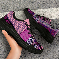 Pink Aotearoa Kowhaiwhai Pattern Chunky Sneakers NZ Maori Quilt Style - Polynesian Pride