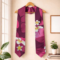 Pink Banana Leaf Hawaii Graduation Stole Lau Maia Plumeria Tropical Summer Vibes