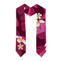 Pink Banana Leaf Hawaii Graduation Stole Lau Maia Plumeria Tropical Summer Vibes