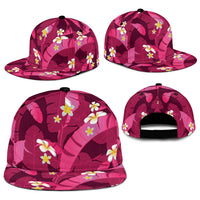 Pink Banana Leaf Hawaii Snapback Cap Lau Maia Plumeria Tropical Summer Vibes