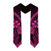 Pink Black Aloha Hawaii Graduation Stole Polynesian Shark Tattoo With Plumeria - Polynesian Pride
