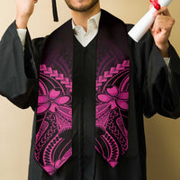 Pink Black Aloha Hawaii Graduation Stole Polynesian Shark Tattoo With Plumeria - Polynesian Pride