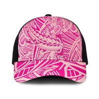 Pink Gradient Polynesia Baseball Net Cap Hawaiian Tribal Hammerhead Shark Tattoo LT14 One Size Black Pink - Polynesian Pride