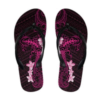 Pink Hawaii Flip Flops Hammerhead Shark Tattoo Curve Polynesian - Polynesian Pride