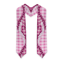 Pink Hawaii Palaka Graduation Stole Hawaiian Honohono Lei