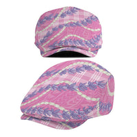 Pink Hawaii Palaka Honohono Pikake Jeff Hat Hawaiian Orchid Lei Polynesian Pattern - Polynesian Pride