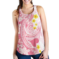 Pink Hawaii Shark Tattoo Women Racerback Tank Puakenikeni Lei Plumeria Polynesian Pattern LT14 - Polynesian Pride