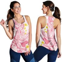 Pink Hawaii Shark Tattoo Women Racerback Tank Puakenikeni Lei Plumeria Polynesian Pattern LT14 - Polynesian Pride