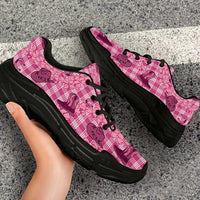 Pink Palaka Hawaii Cowboy Chunky Sneakers Puakenikeni Lei Paniolo Papale Seamless Vibes - Polynesian Pride